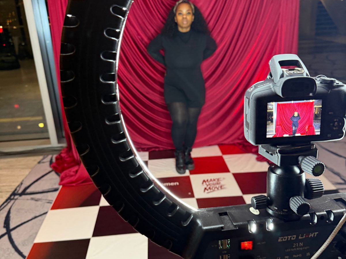 Professional event photography at the Women in Data Gala Awards, captured through the ring light