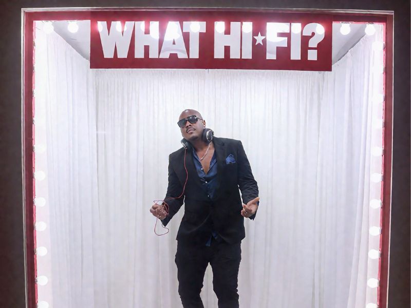 Magazine photo booth styled for a branded corporate event