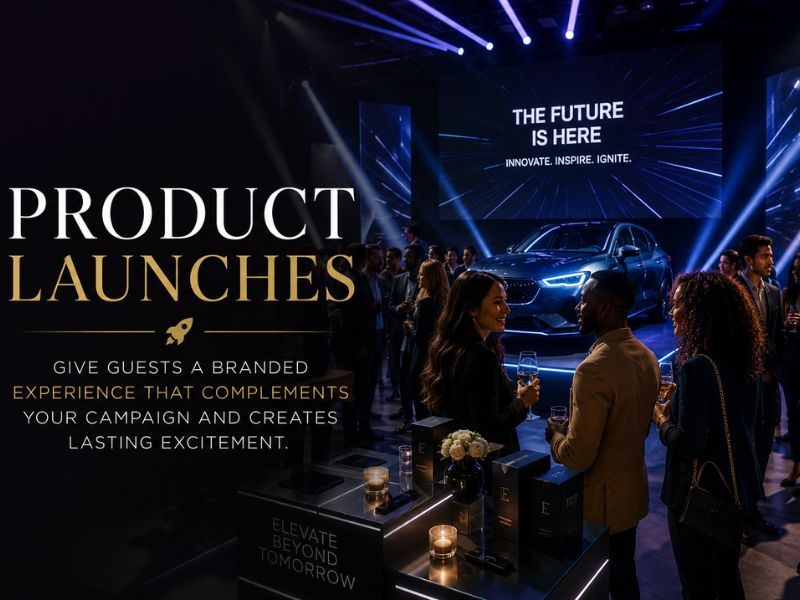 Guests at a cinematic evening product launch event
