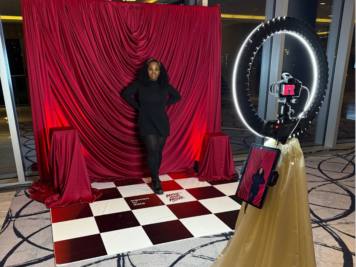 Women in Data luxury photo opportunity in Central London with premium print station