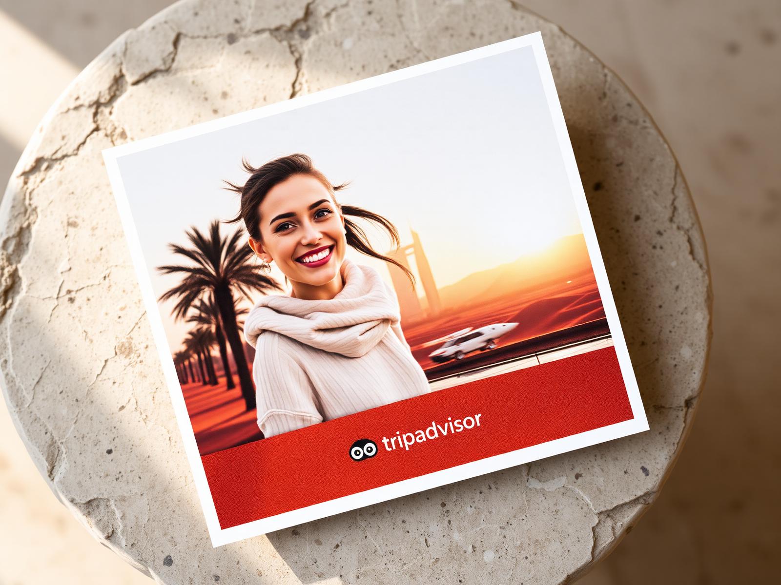 Branded printed keepsake from the TripAdvisor Abu Dhabi activation